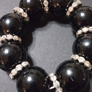 Elegant Black Beaded Bracelet. NWOT